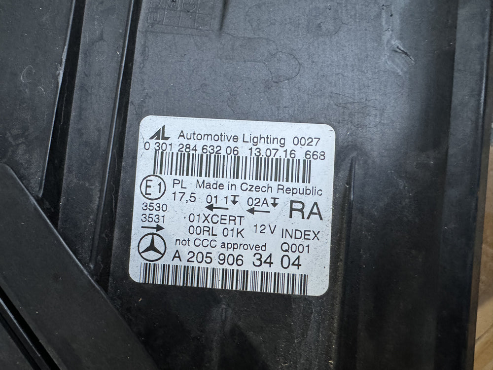 Genuine Head Light - W205 (Right Hand Side) A2059063404