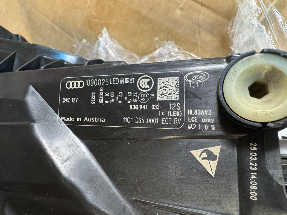 Genuine Q3 SQ3 RSQ3 LED head light (Left) - 83g941033